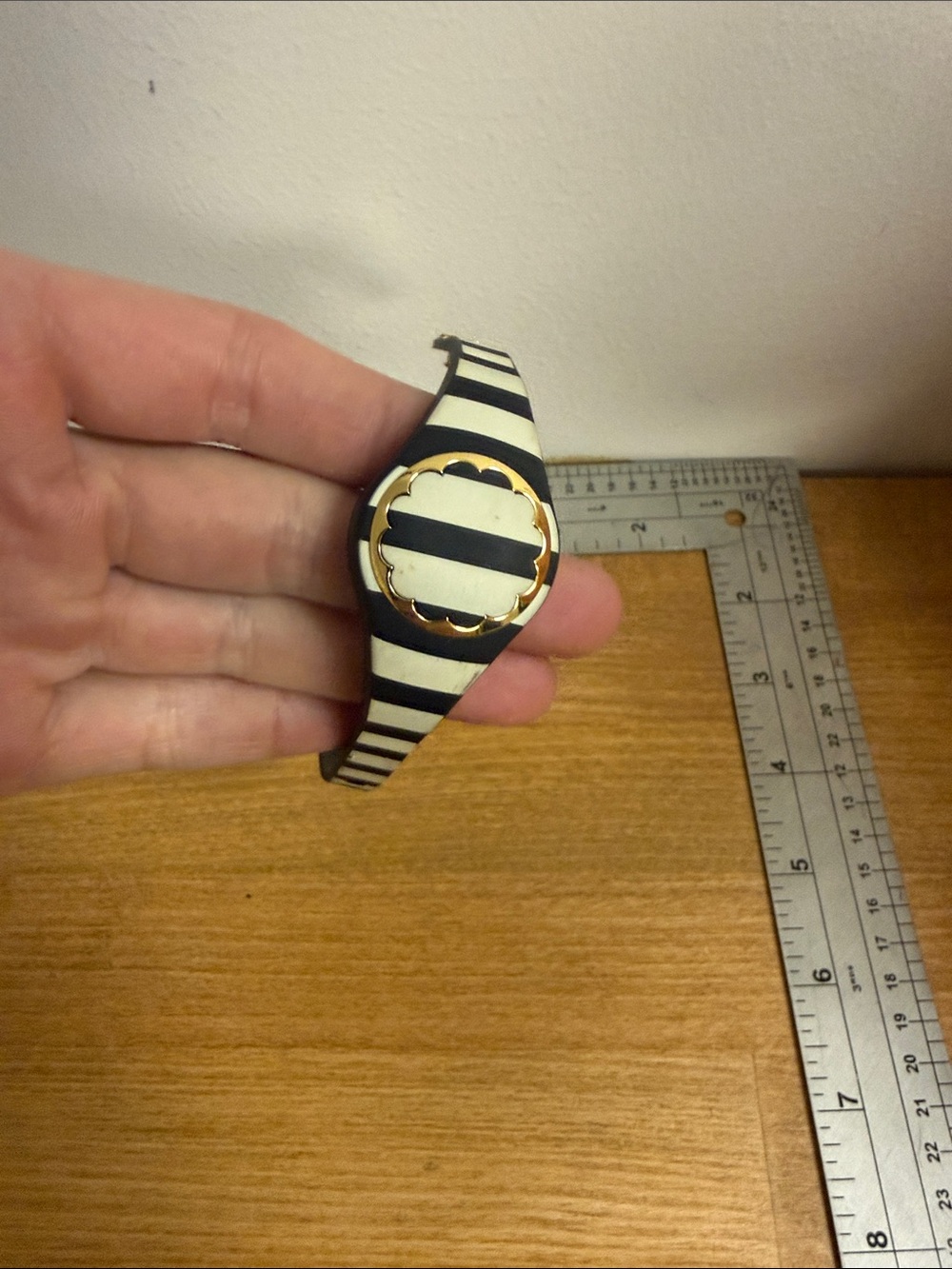 Kate spade black and white striped activity tracker